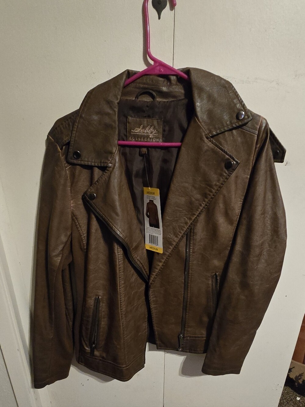 Women’s Brown Faux Leather Moto Jacket